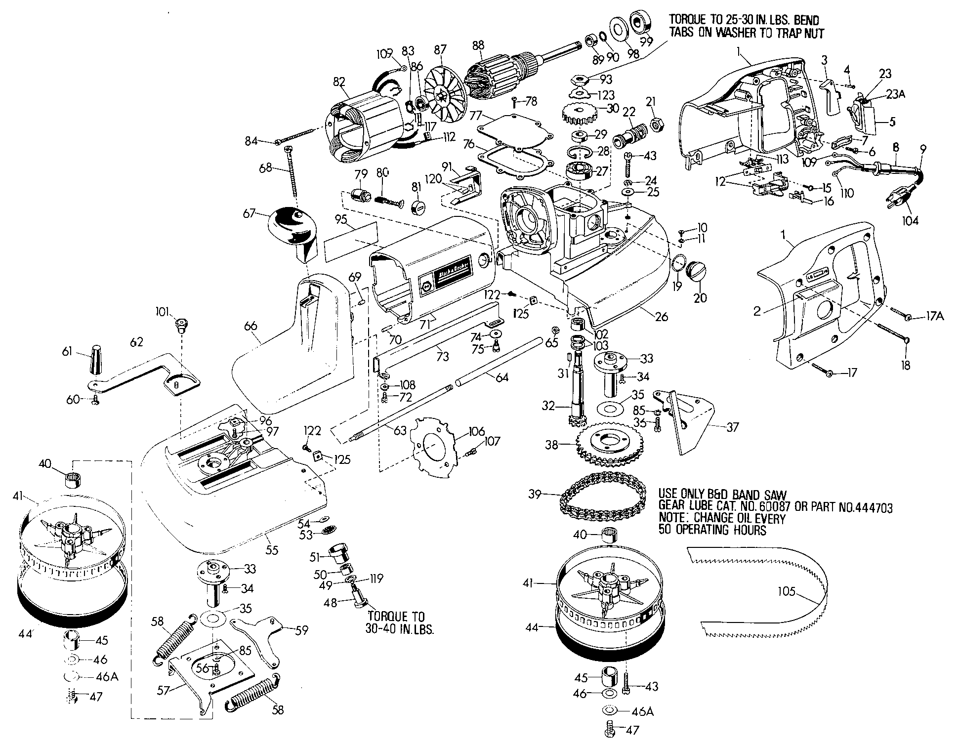 Page A Diagram and Parts List for 3122-BDK 3 Black and Decker Band Saw